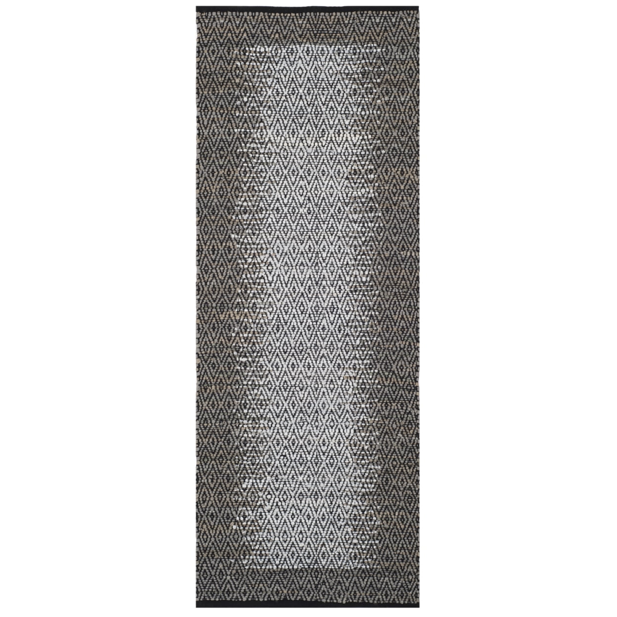 Gray Handmade Flat Woven Cowhide Area Rug
