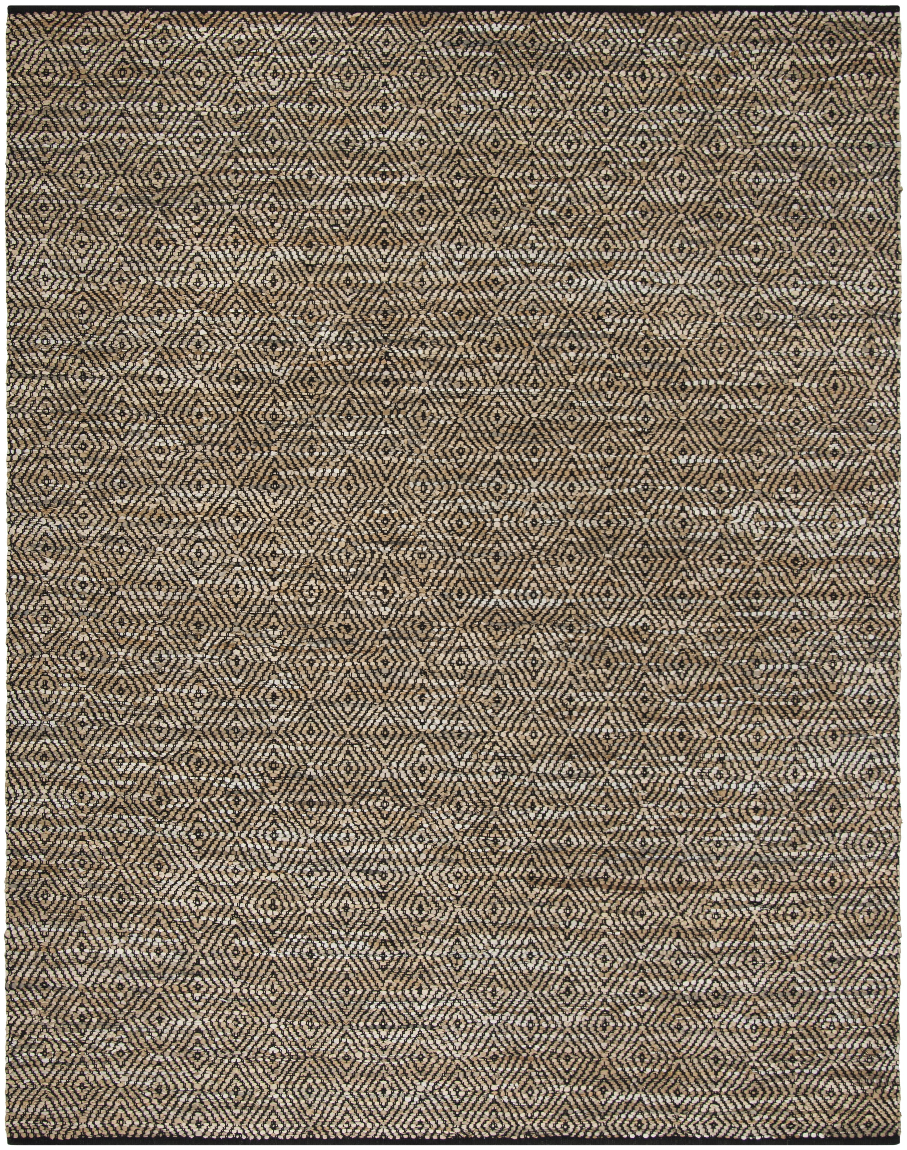 Beige and Brown Handmade Cowhide 9' x 12' Area Rug