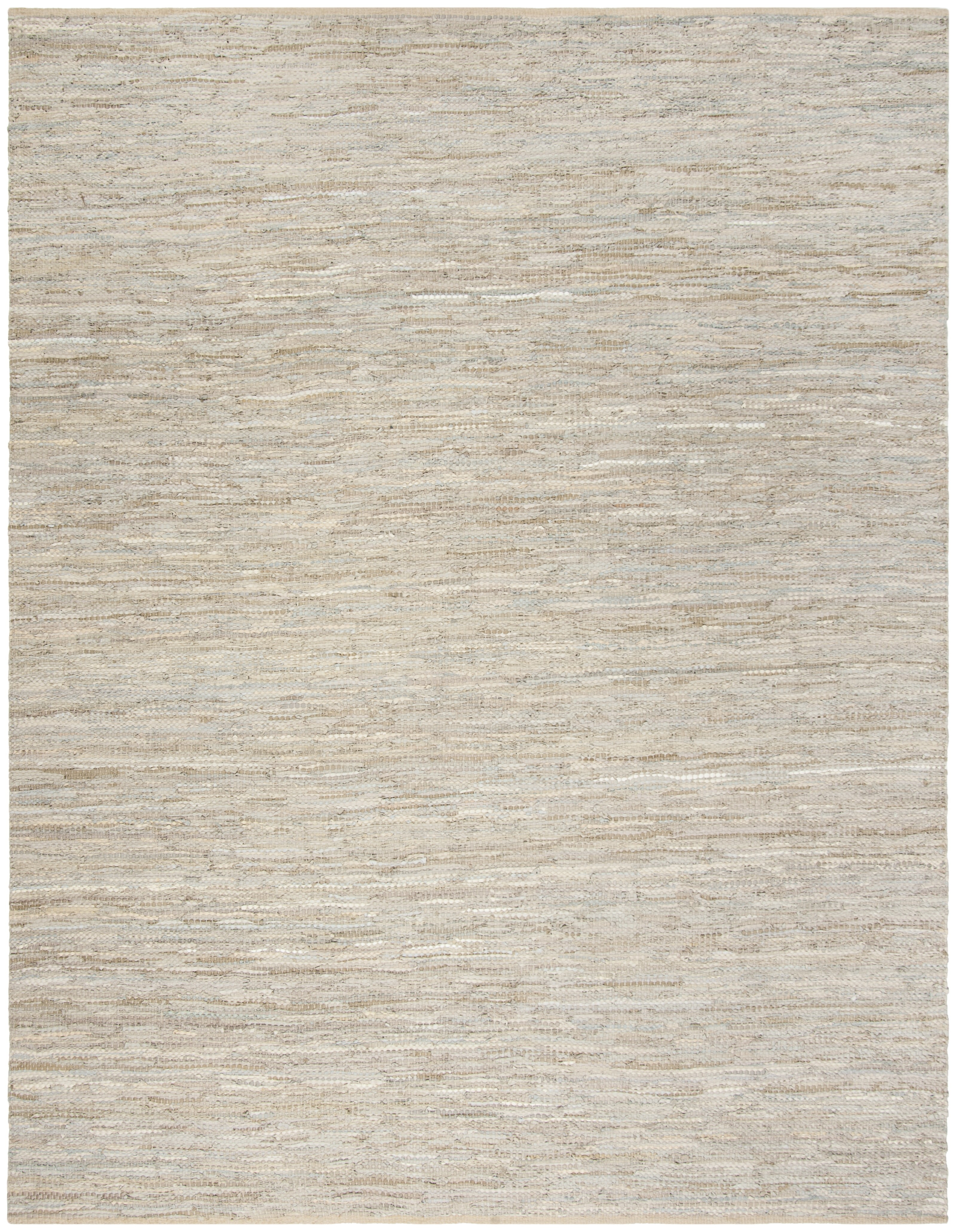 Beige 9' x 12' Handmade Flat Woven Cowhide Rug