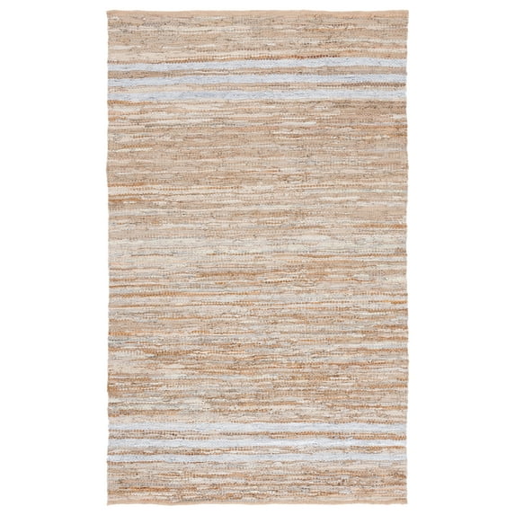 SAFAVIEH Vintage Leather Grace Striped Area Rug, Beige/Ivory, 4' x 6'