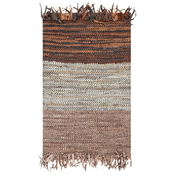 SAFAVIEH Vintage Leather VTL401P Handwoven Rust /Grey Rug