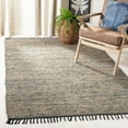 thumbnail image 1 of SAFAVIEH Vintage Leather Zharko Solid Braided Fringe Area Rug, Grey, 6' x 6' Square, 1 of 9