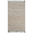 thumbnail image 1 of SAFAVIEH Vintage Leather Zharko Solid Braided Fringe Area Rug, Silver, 2' x 3', 1 of 8