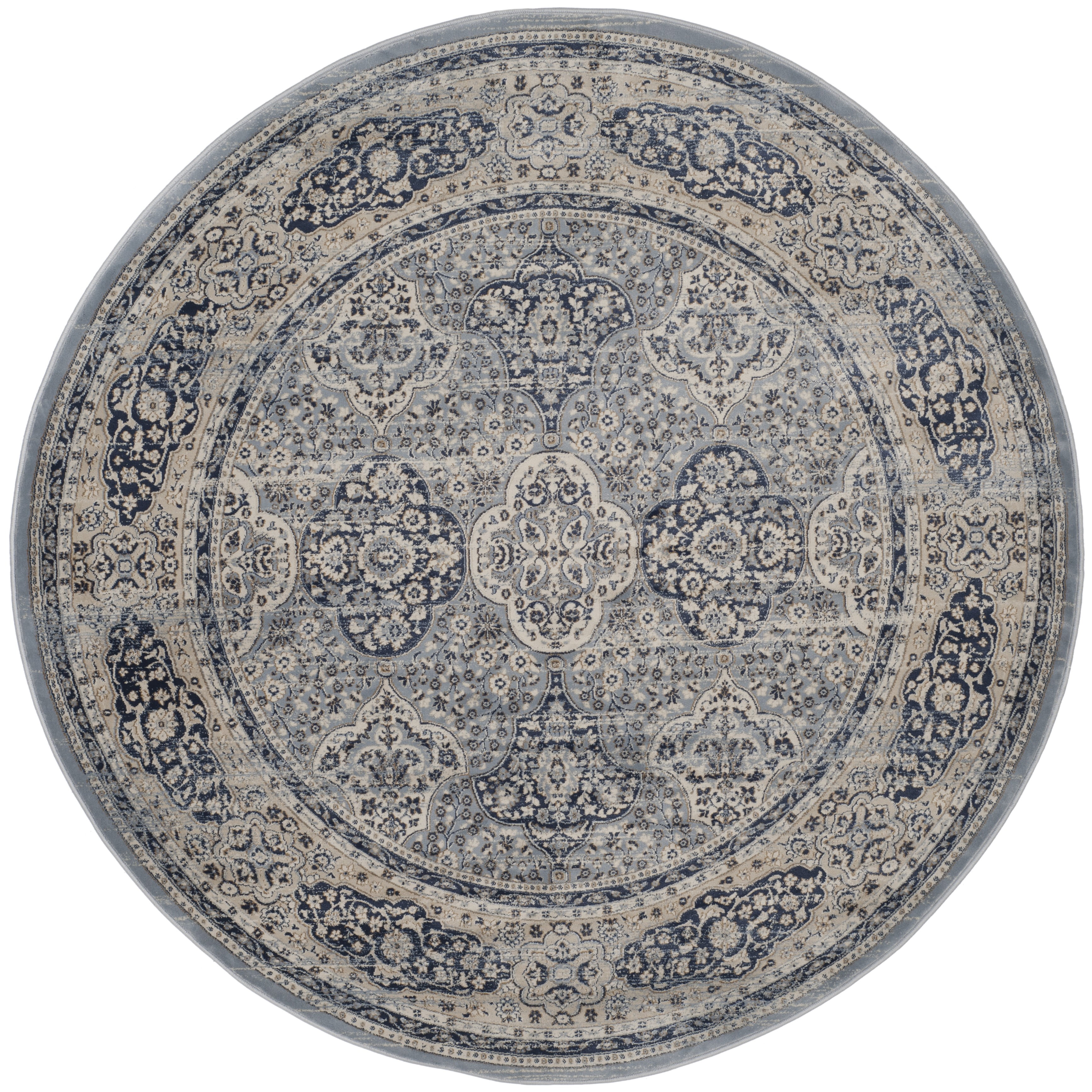SAFAVIEH Vintage Lynett Bordered Area Rug, Light Blue/Ivory, 6'7
