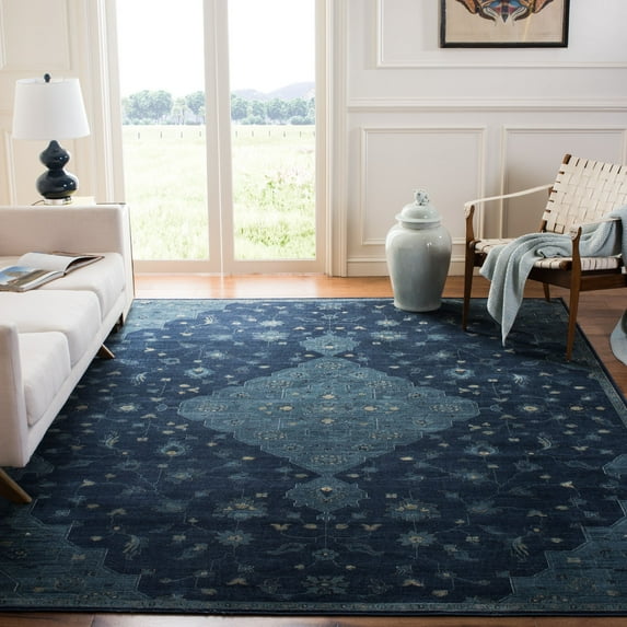 SAFAVIEH Vintage Millicent Floral Area Rug, Navy/Teal, 8' x 10'