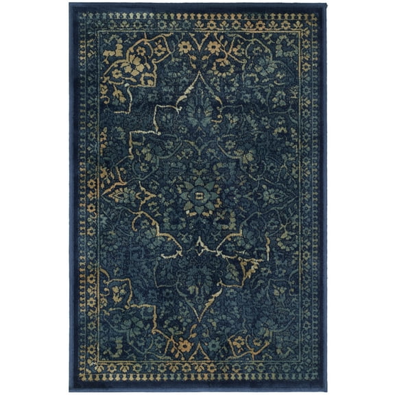SAFAVIEH Vintage Mirko Traditional Area Rug, Blue/Yellow, 2' x 3'