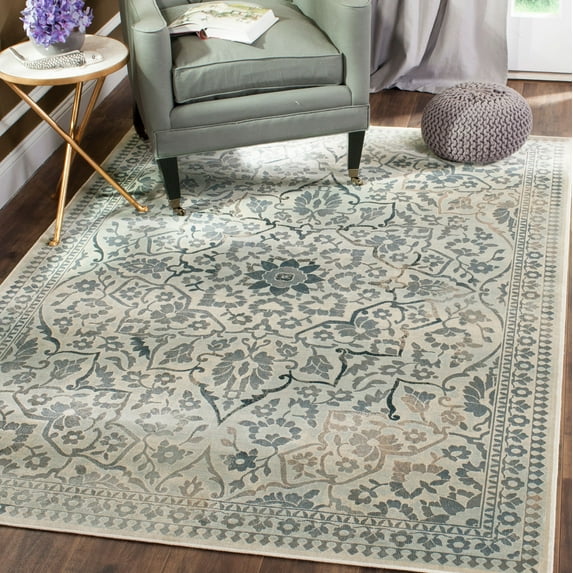 SAFAVIEH Vintage Mirko Traditional Area Rug, Cream/Light Blue, 5'3" x 7'6"