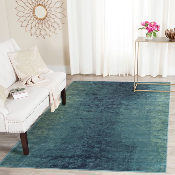Vintage Turquoise/Multi Medium Rectangle Rug-Color:Turquoise/Multi,Shape:Medium Rectangle,Size:6'-7" X 9'-6"