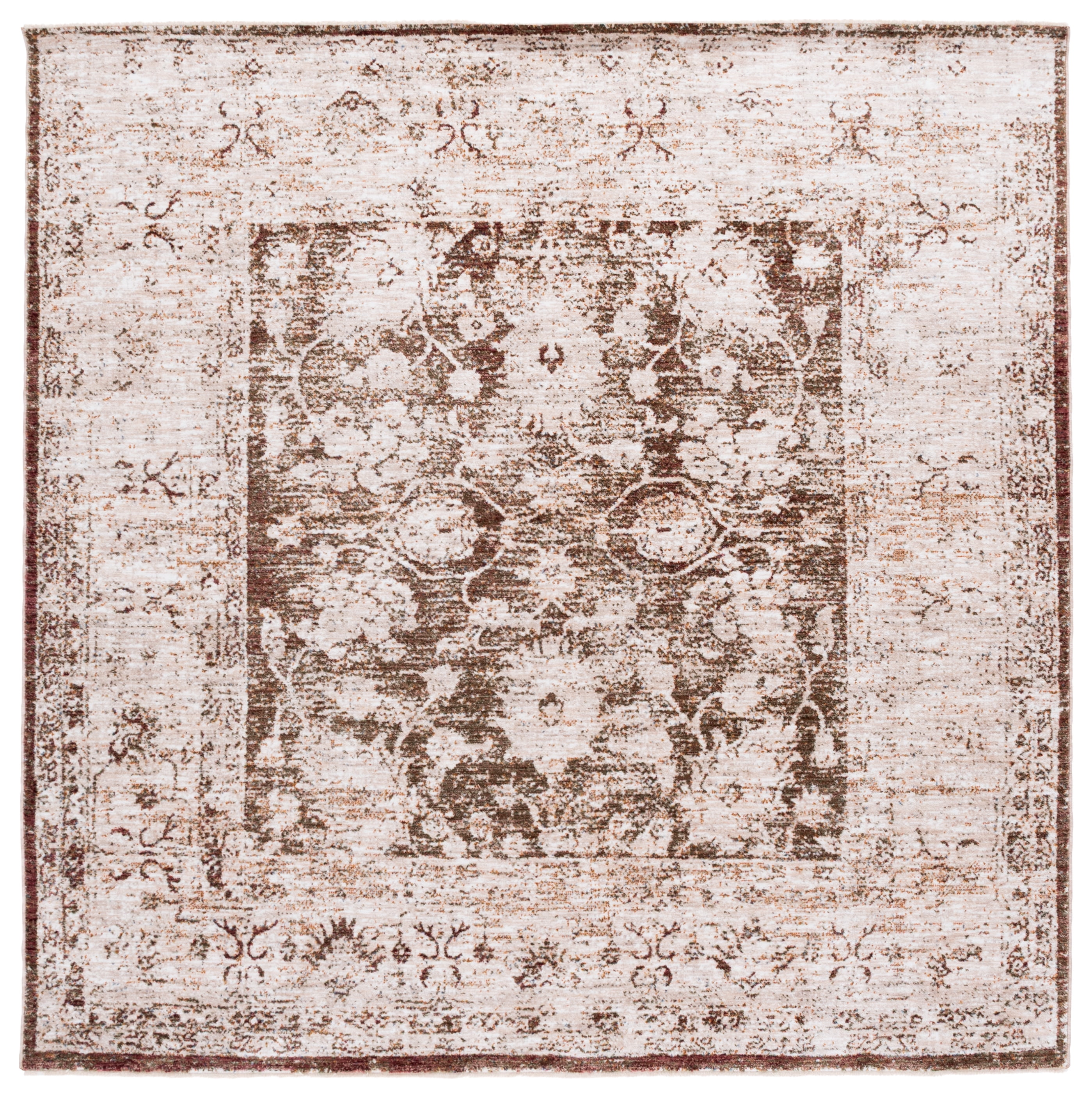 SAFAVIEH Vintage Oushak Myrtle Abstract Area Rug, Ivory/Beige, 6'7" x 6'7" Square