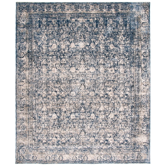 SAFAVIEH Vintage Oushak Zenji Abstract Area Rug, Navy/Ivory, 8' x 10'