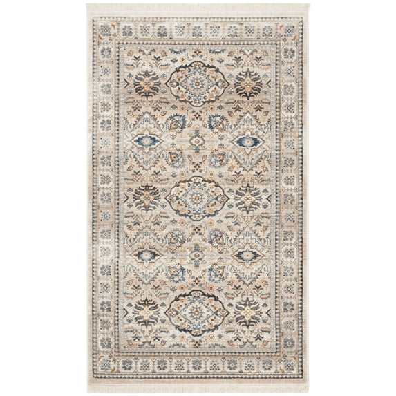 SAFAVIEH Vintage Persian Acacia Oriental Polyester Area Rug, Ivory/Light Grey, 3' x 5'