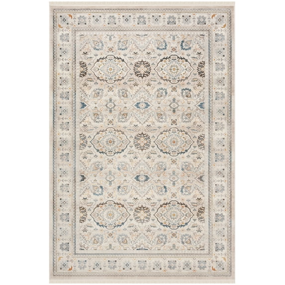 SAFAVIEH Vintage Persian Acacia Oriental Polyester Area Rug, Ivory/Light Grey, 5' x 7'6"