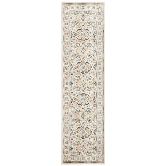 SAFAVIEH Vintage Persian Acacia Oriental Polyester Runner Rug, Ivory/Light Grey, 2'2" x 10'