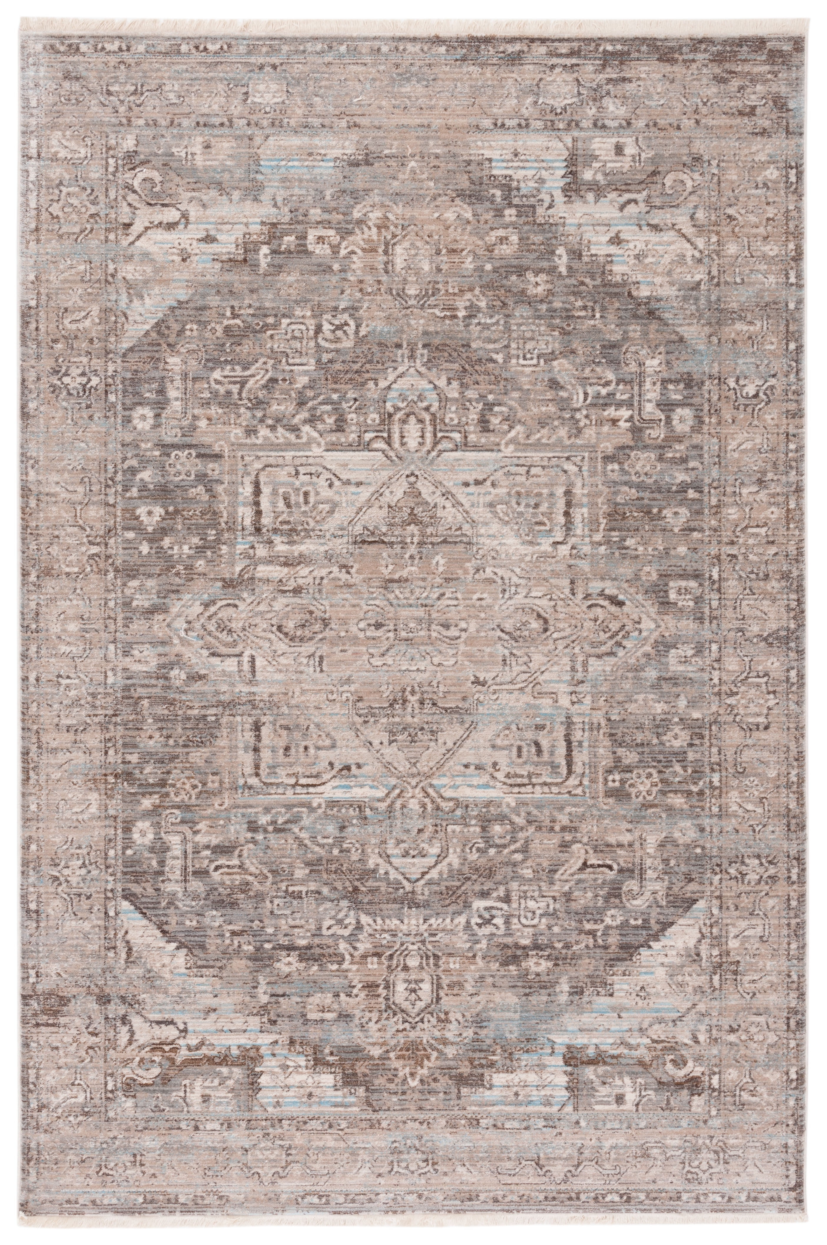 Vintage Persian Brown and Beige Rectangular Area Rug 5' x 7'