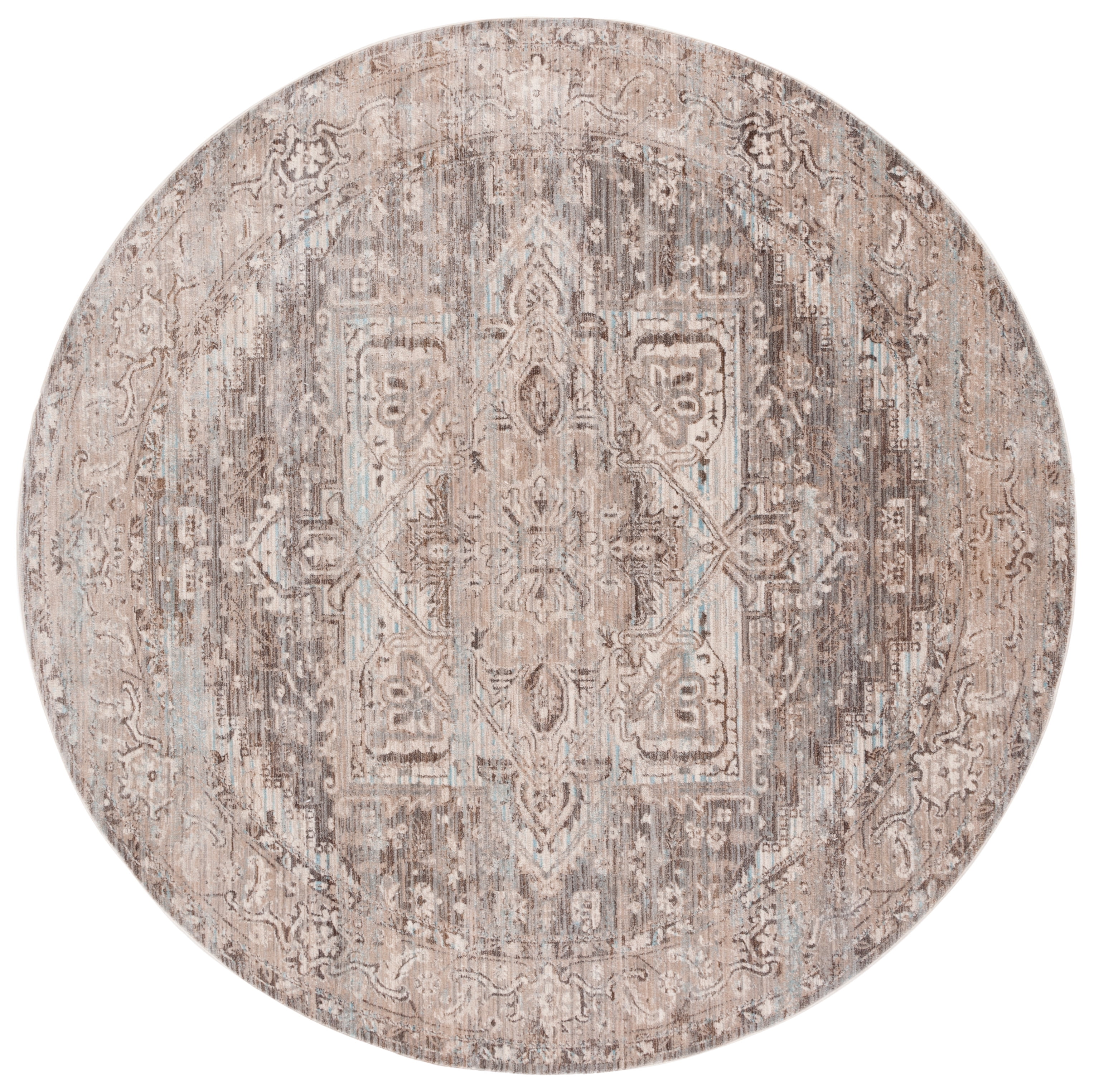 SAFAVIEH Vintage Persian Amadine Medallion Polyester Area Rug, Brown ...