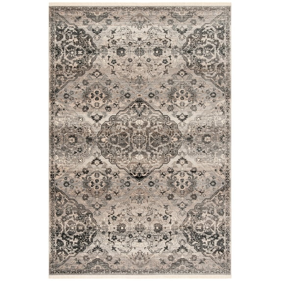 SAFAVIEH Vintage Persian Anson Floral Geometric Polyester Area Rug, Grey, 6' x 9'