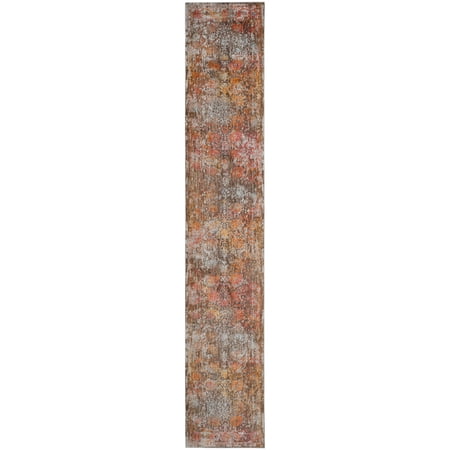 SAFAVIEH Vintage Persian Bristol Traditional Polyester Runner Rug, Brown/Multi, 2'2" x 12'