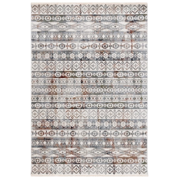 SAFAVIEH Vintage Persian Donald Striped Area Rug, Ivory/Rust, 5'3" x 7'7"