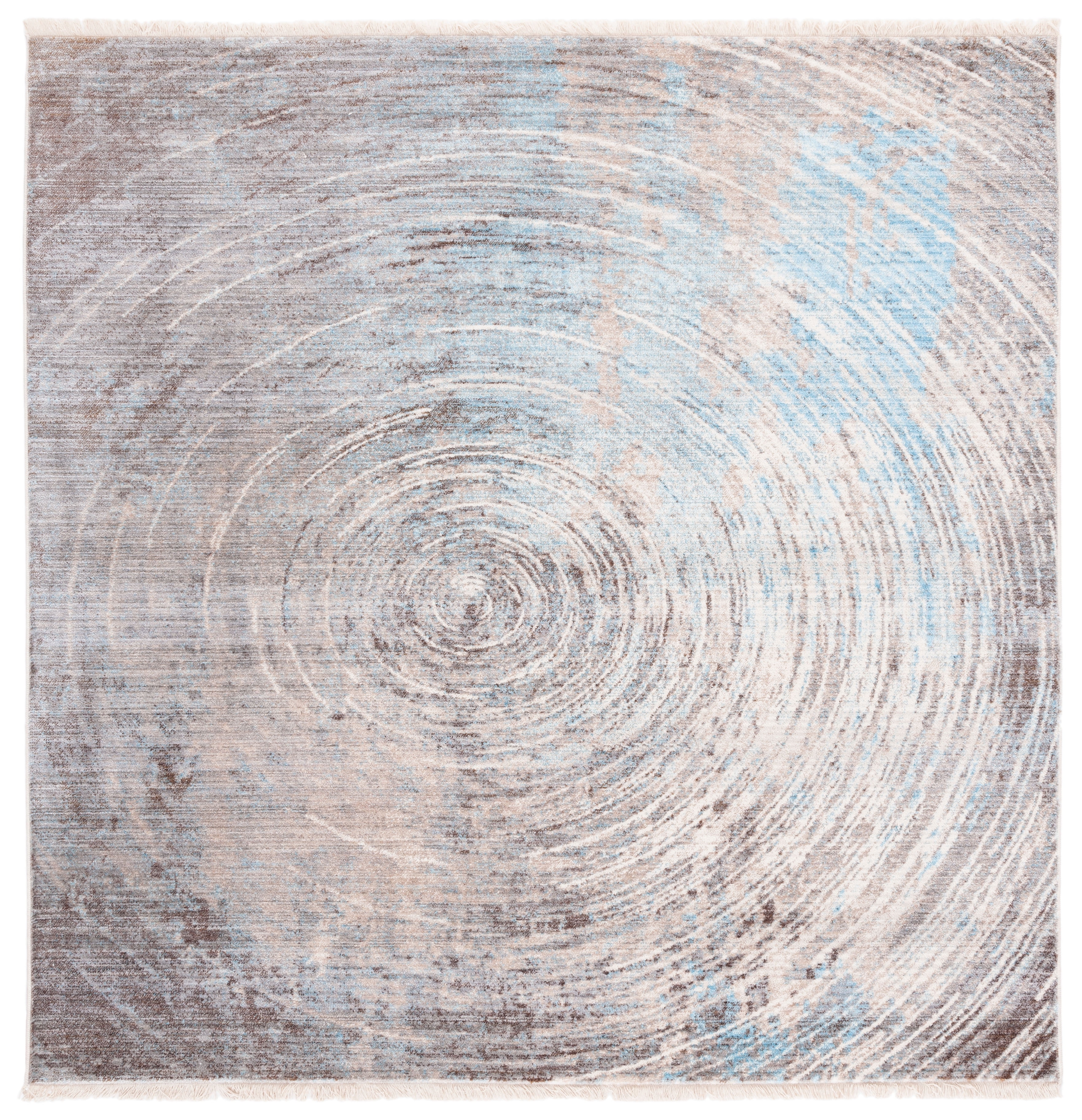 Gray Synthetic Flat Woven Square Area Rug, 5' Size