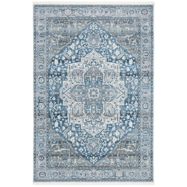 SAFAVIEH Vintage Persian Forrester Oriental Polyester Area Rug, Charcoal/Blue, 3' x 5'