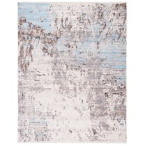 SAFAVIEH Vintage Persian Jodene Abstract Polyester Area Rug, Grey/Blue, 8' x 10'