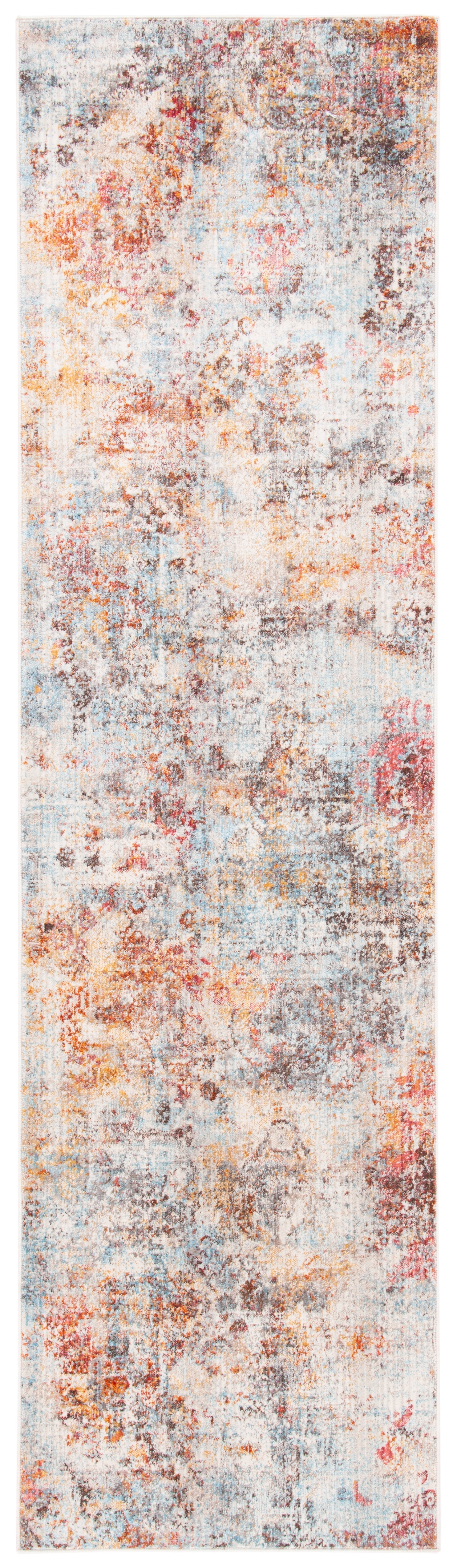 Vintage Blue and Rust Persian Runner Rug