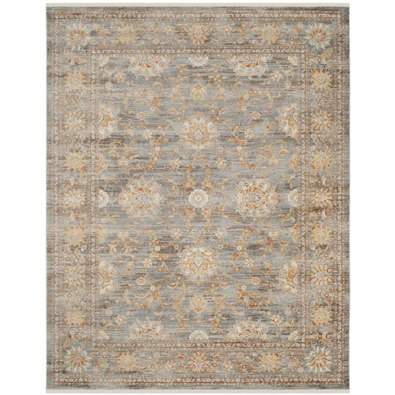 SAFAVIEH Vintage Persian Maggie Distressed Polyester Area Rug, Light Brown/Multi, 9' x 11'7"