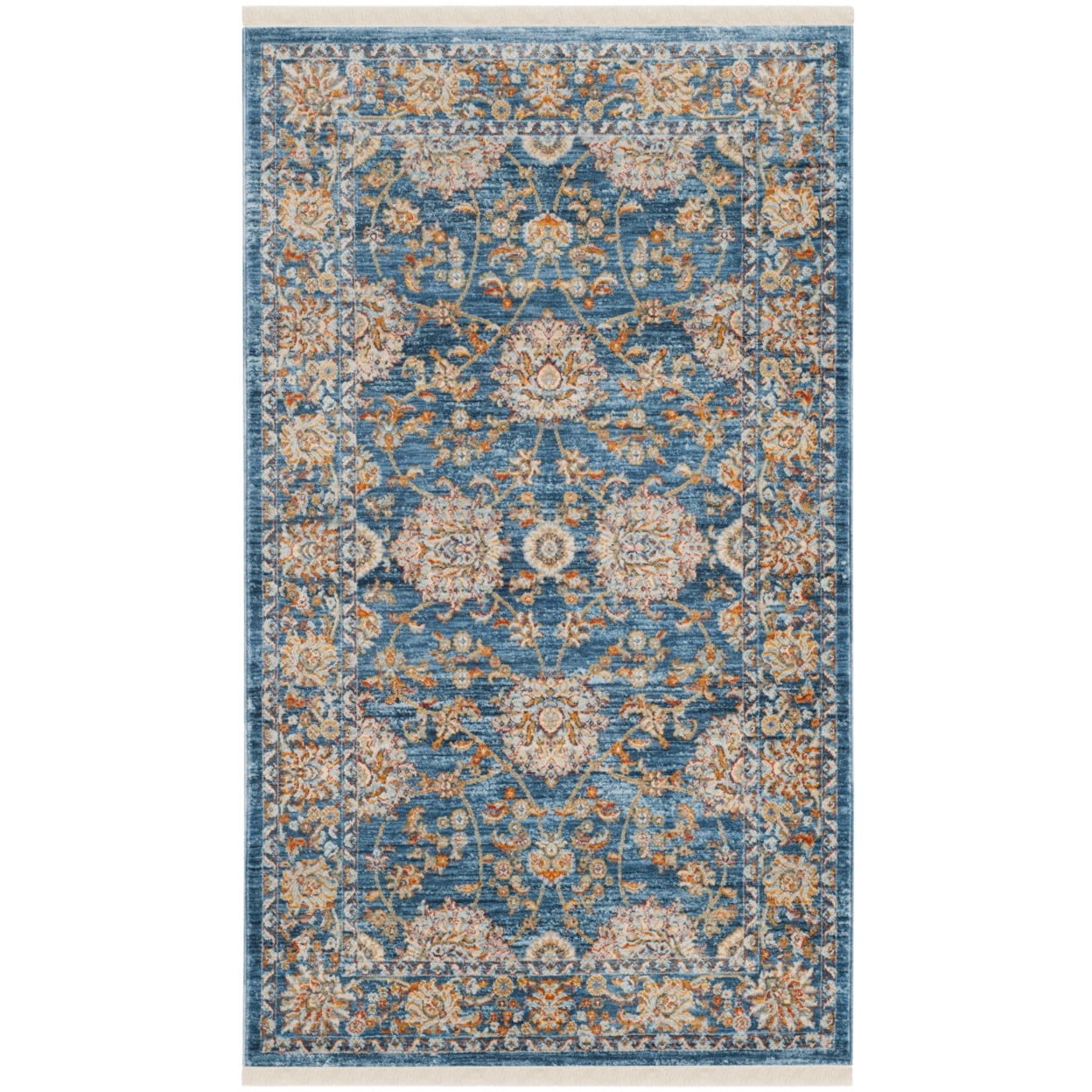Vintage Turquoise and Multi Persian Area Rug 2'6" x 4'