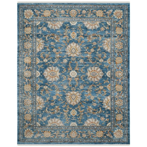 SAFAVIEH Vintage Persian Maggie Distressed Polyester Area Rug, Turquoise/Multi, 3' x 5'