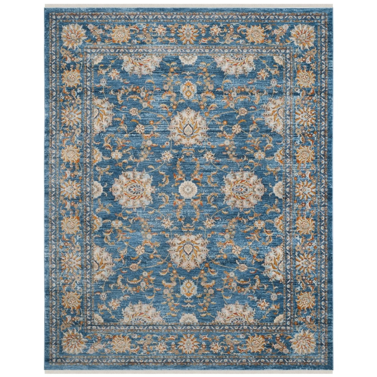 Vintage Blue Persian Style Synthetic Area Rug