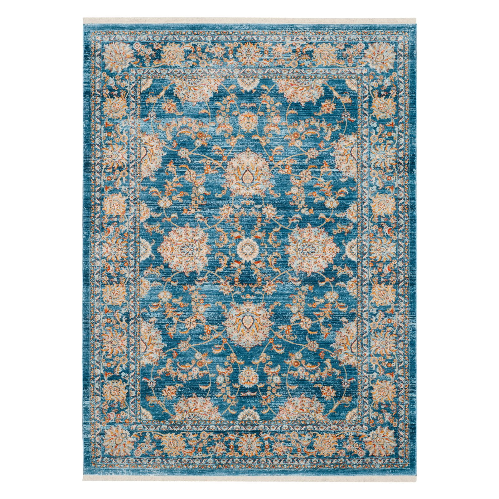 Turquoise Multi 8' x 10' Vintage Persian Synthetic Area Rug