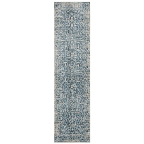 SAFAVIEH Vintage Persian Raphael Floral Polyester Runner Rug, Blue/Ivory, 2' x 5'