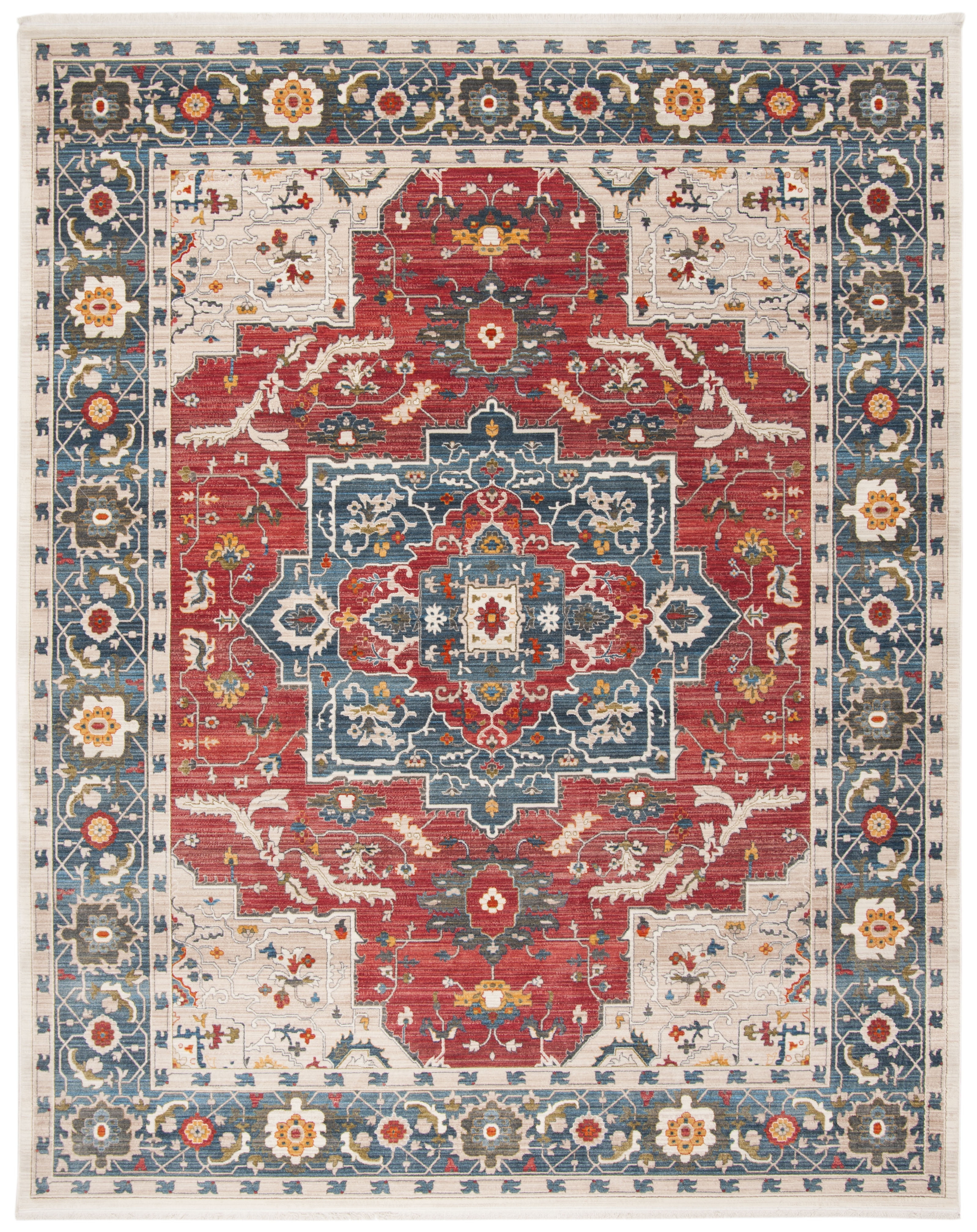 Handmade Red Synthetic 5' x 7' Rectangular Area Rug