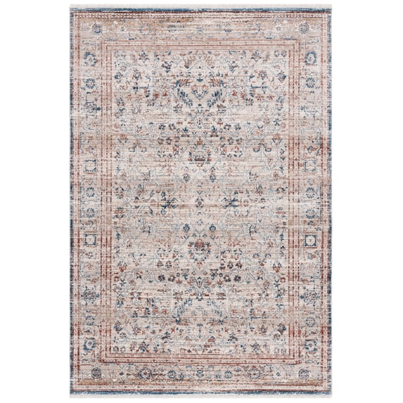SAFAVIEH Vintage Persian Sam Abstract Polyester Area Rug, Beige/Rust, 6' x 9'