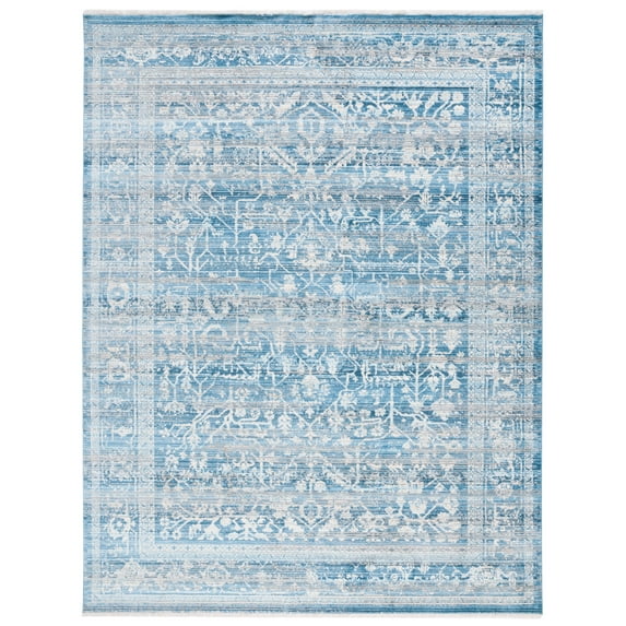 SAFAVIEH Vintage Persian Sam Abstract Polyester Area Rug, Navy/Ivory, 9' x 12'