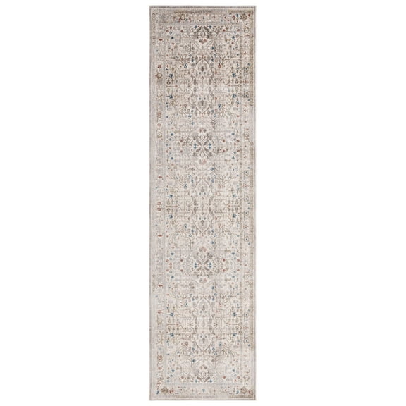 SAFAVIEH Vintage Persian Sam Abstract Polyester Runner Rug, Ivory/Sage, 2'2" x 8'