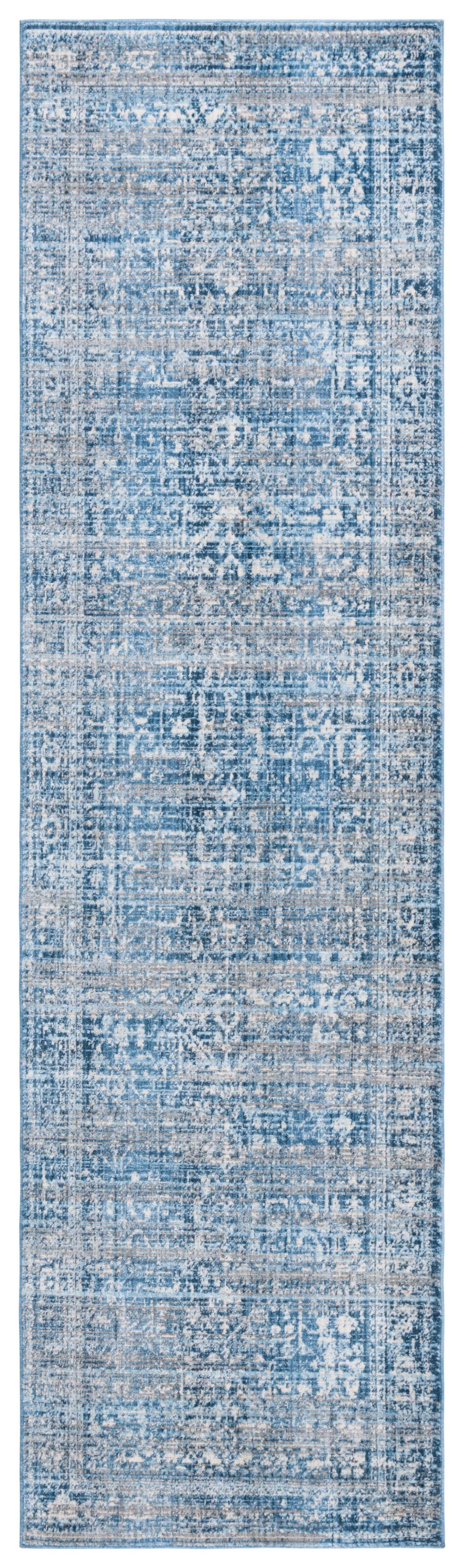 SAFAVIEH Vintage Persian Sam Abstract Polyester Runner Rug, Navy/Ivory ...