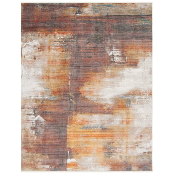 SAFAVIEH Vintage Persian Soren Abstract Polyester Area Rug, Rust/Gold, 8' x 10'