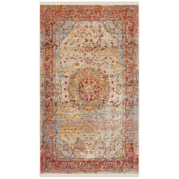 SAFAVIEH Vintage Persian Trina Oriental Polyester Area Rug, Saffron/Cream, 2'6" x 4'