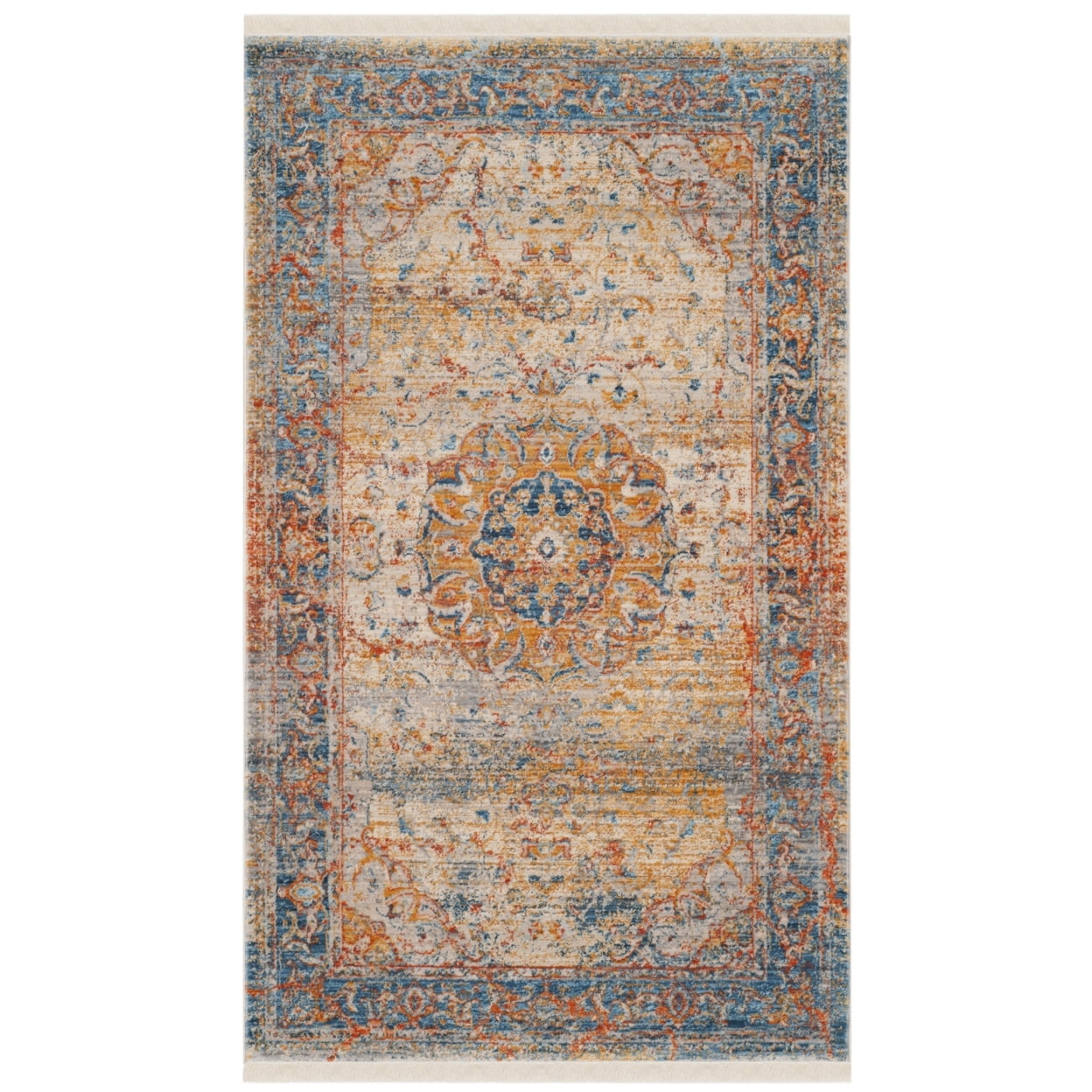 Safavieh Vintage Persian Pasha 3 x 5 Blue/Multi Indoor Distressed/Overdyed Vintage Throw Rug Safavieh Vintage Persian Pasha 3 x 5 Blue/Multi Indoor Distressed/Overdyed Vintage Throw Rug