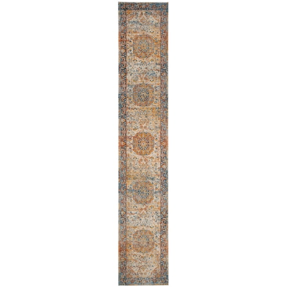 SAFAVIEH Vintage Persian Trina Traditional Polyester Runner Rug, Blue/Multi, 2'2" x 10'