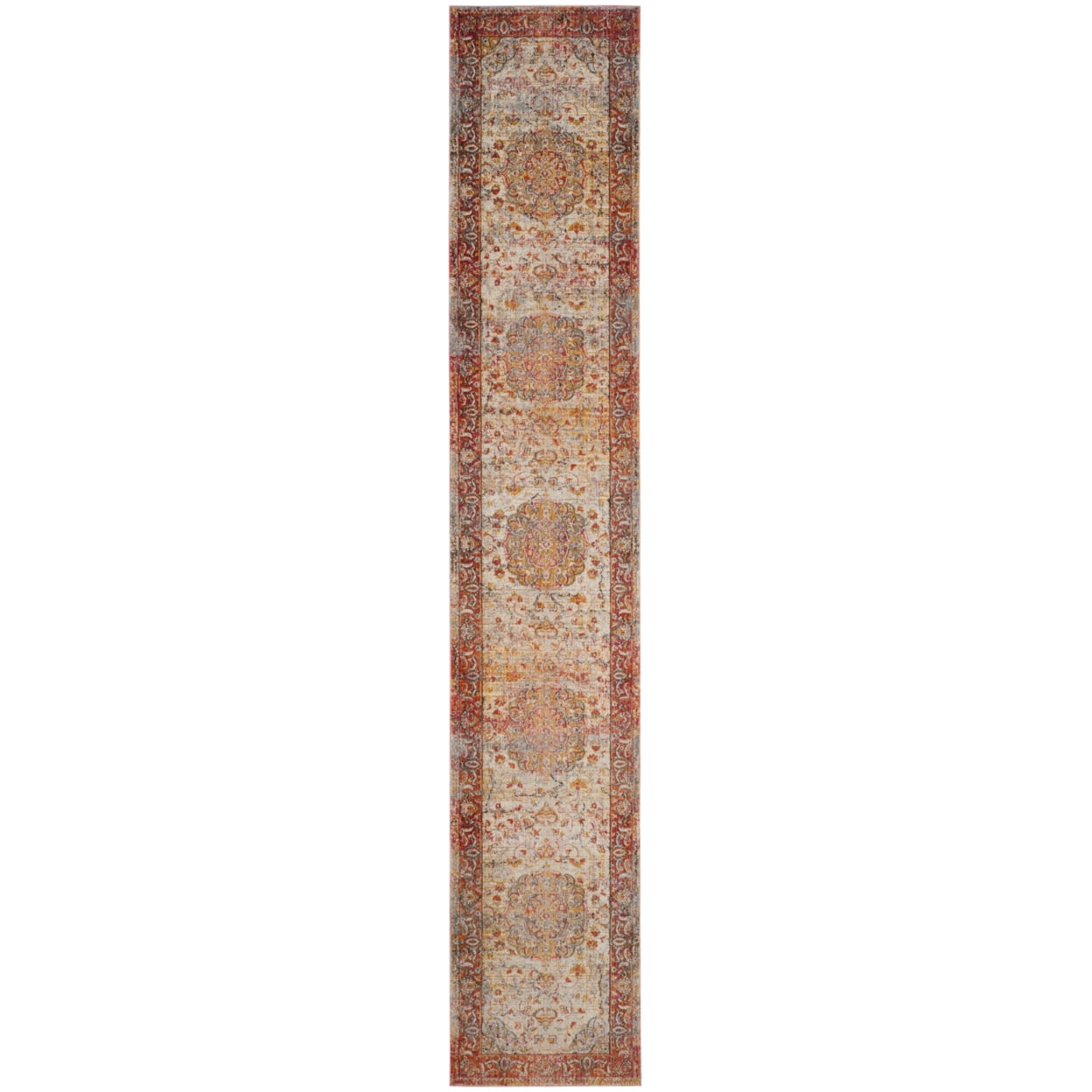 Blue Reversible Synthetic 26" x 12" Washable Rug