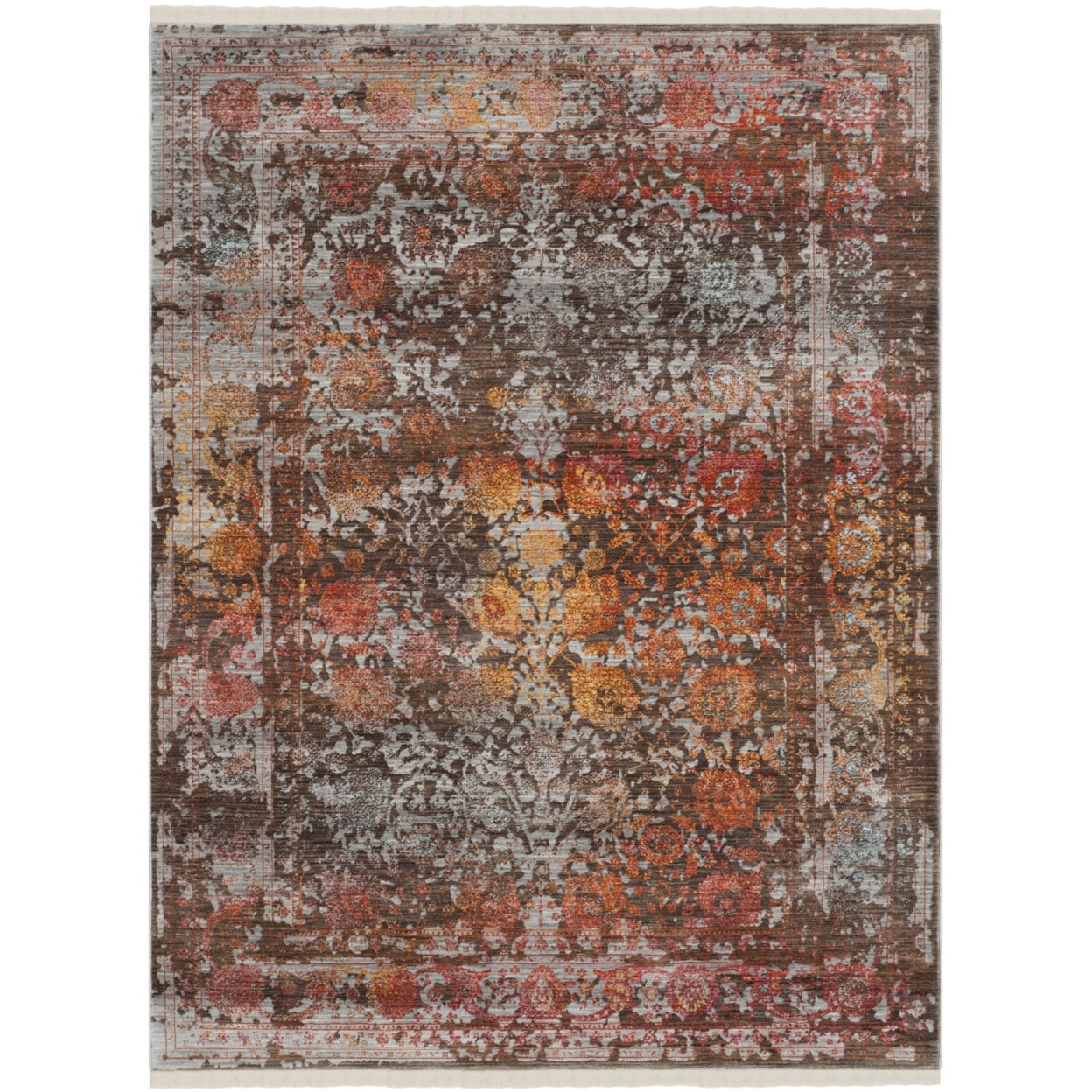 Elysian Gray Hand-Knotted 4' x 6' Reversible Synthetic Rug