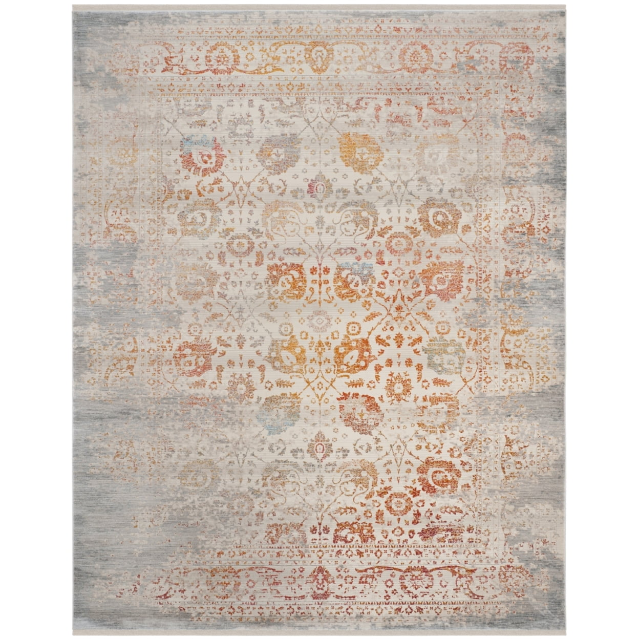 Vintage Gray and Multicolor Persian Style 3' x 5' Area Rug