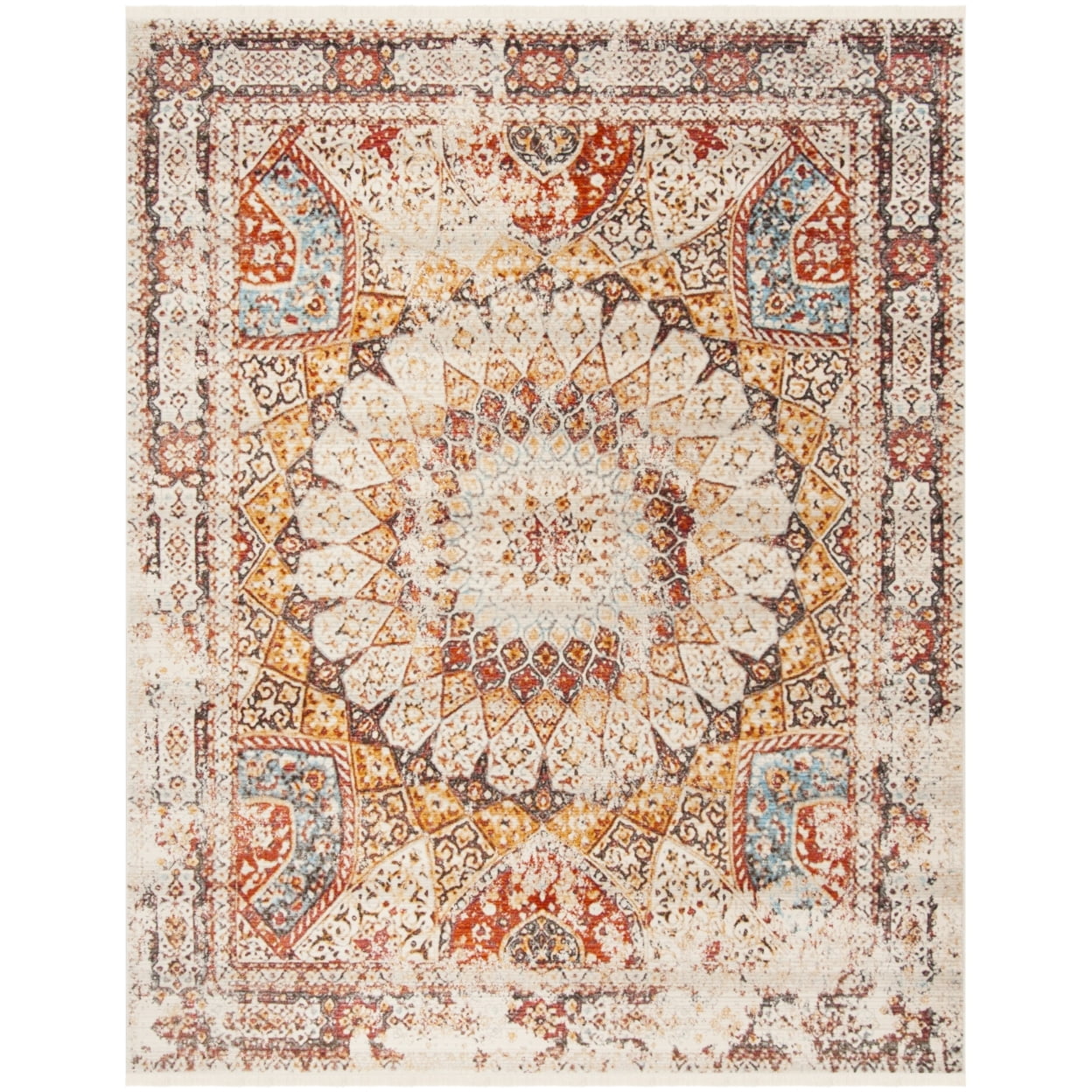 Vintage Persian Multicolor Synthetic 6' x 9' Area Rug