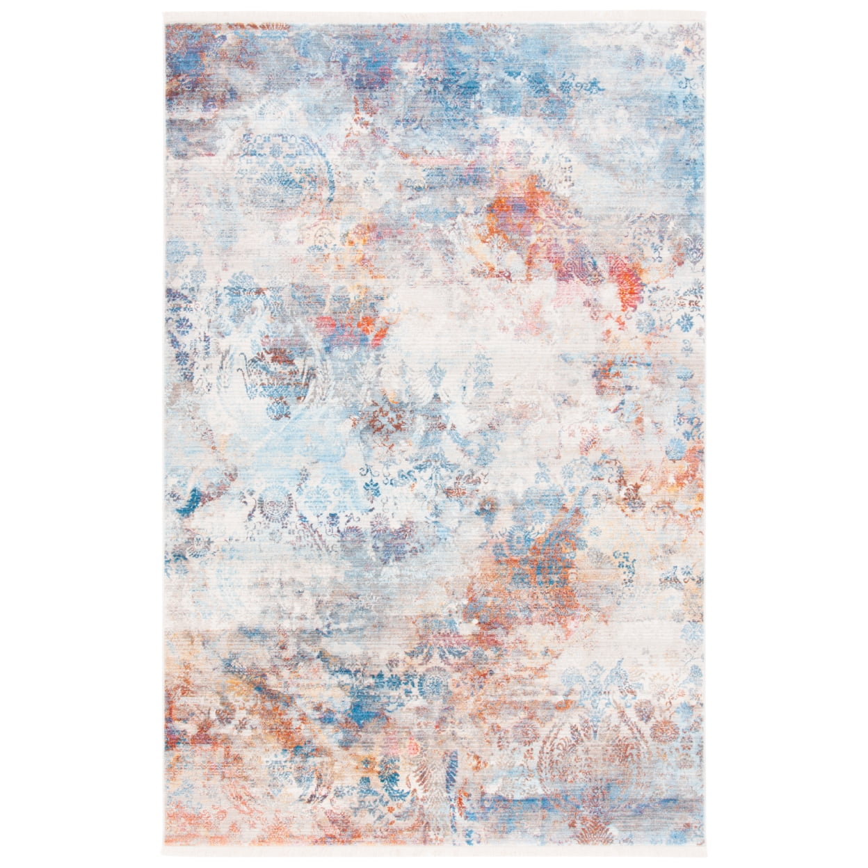 Vintage Persian Blue Synthetic 4' x 6' Area Rug