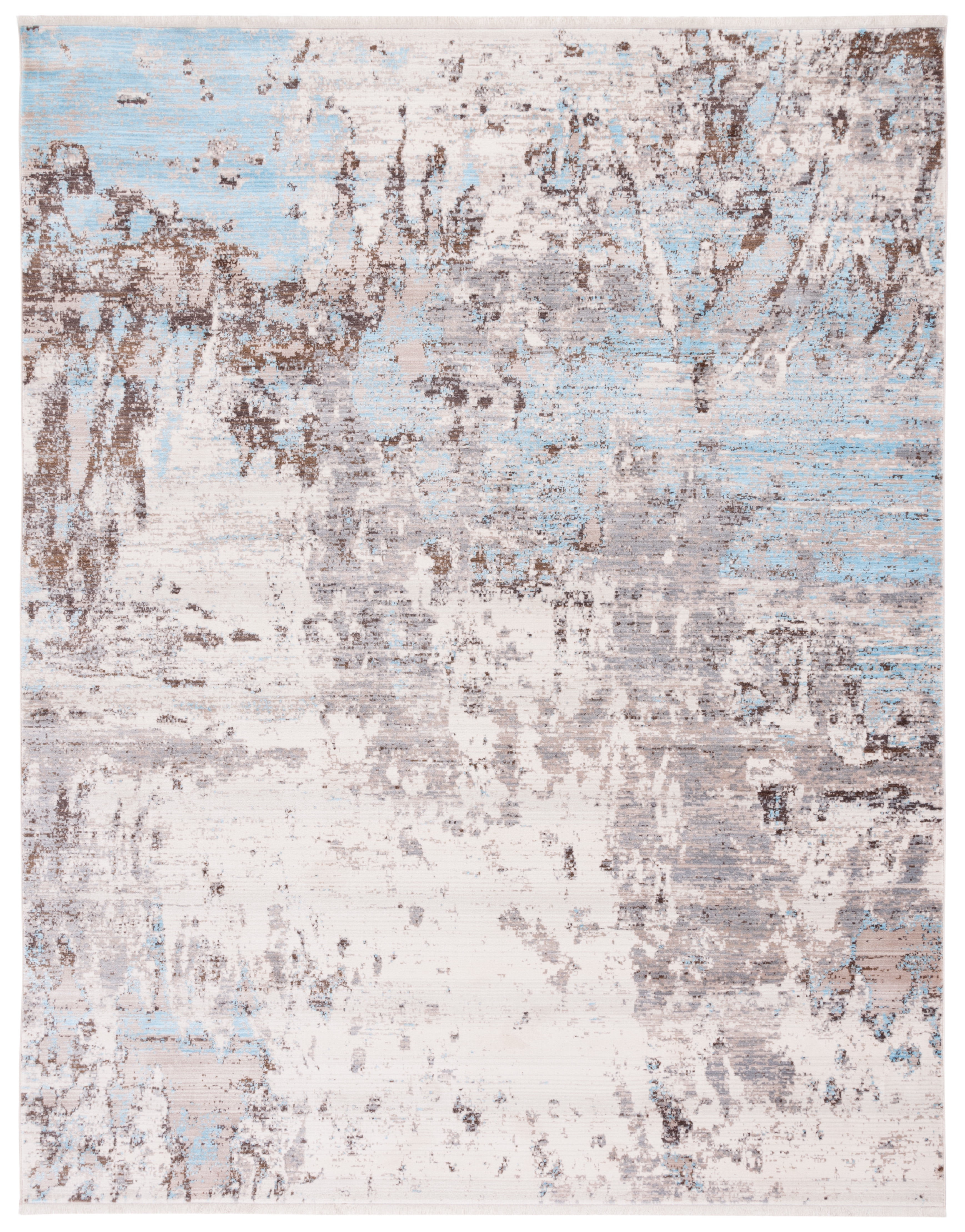 Gray Hand-Knotted Synthetic 8' x 10' Area Rug