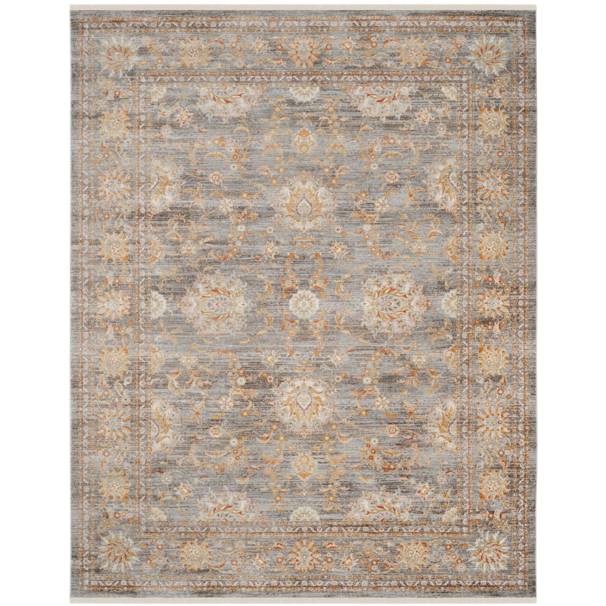 Vintage Persian Light Brown and Multi Rectangular Area Rug