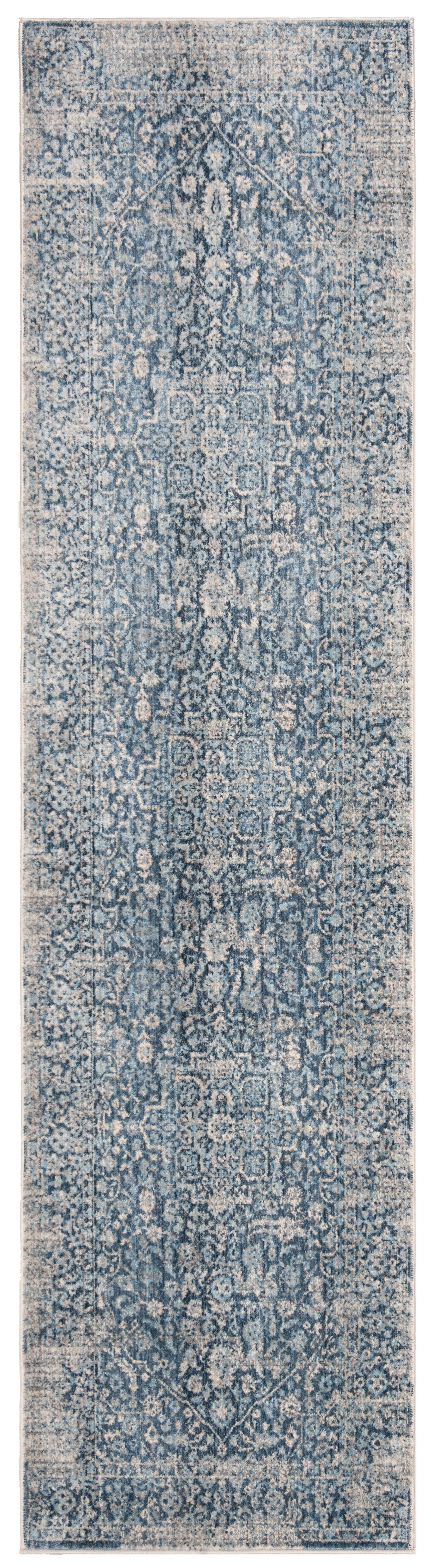 Vintage Blue Persian Hand-Knotted Synthetic Area Rug