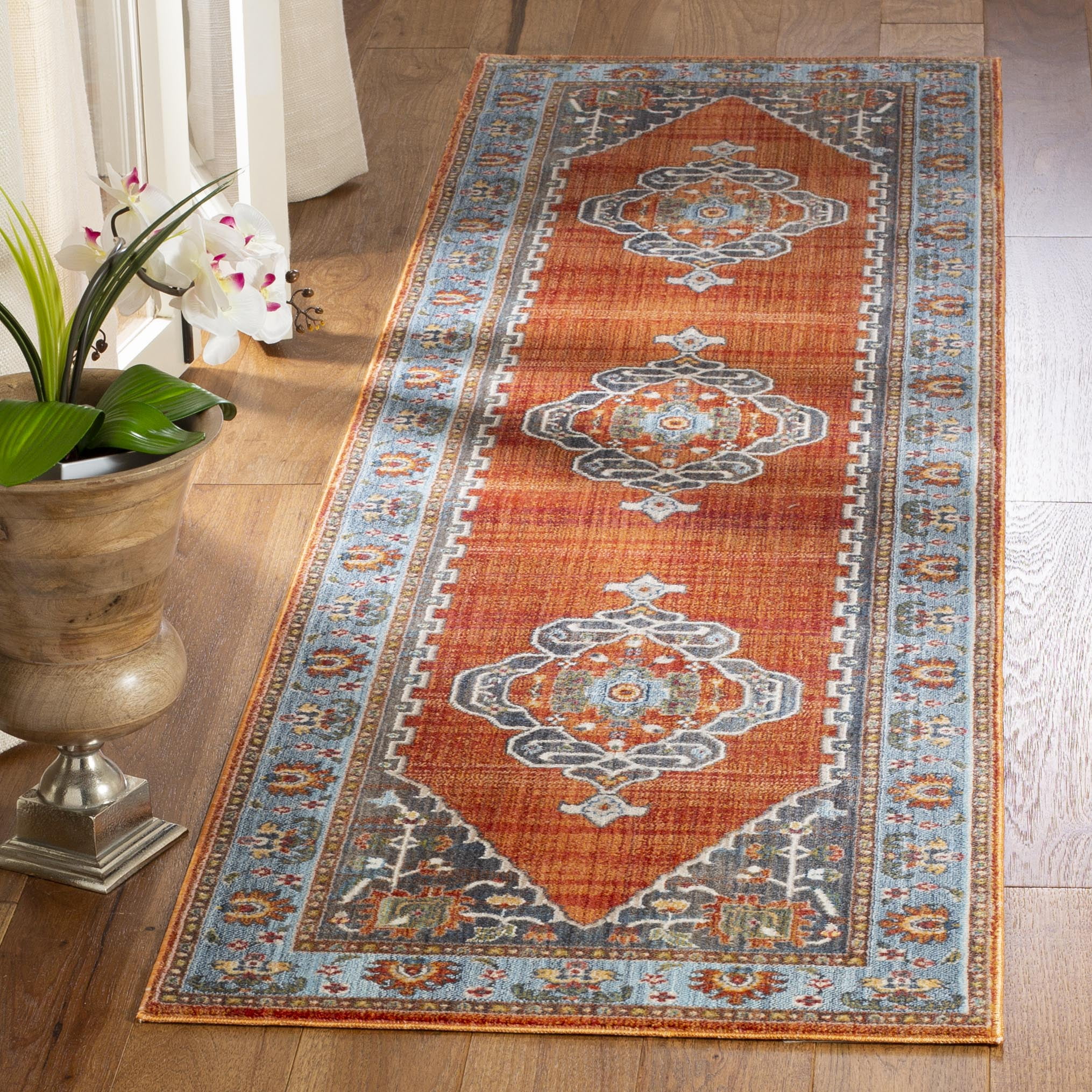 Polyester Runner Rugs SAFAVIEH Vintage Persian Yvonne Floral Bordered Polyester Runner Rug ...